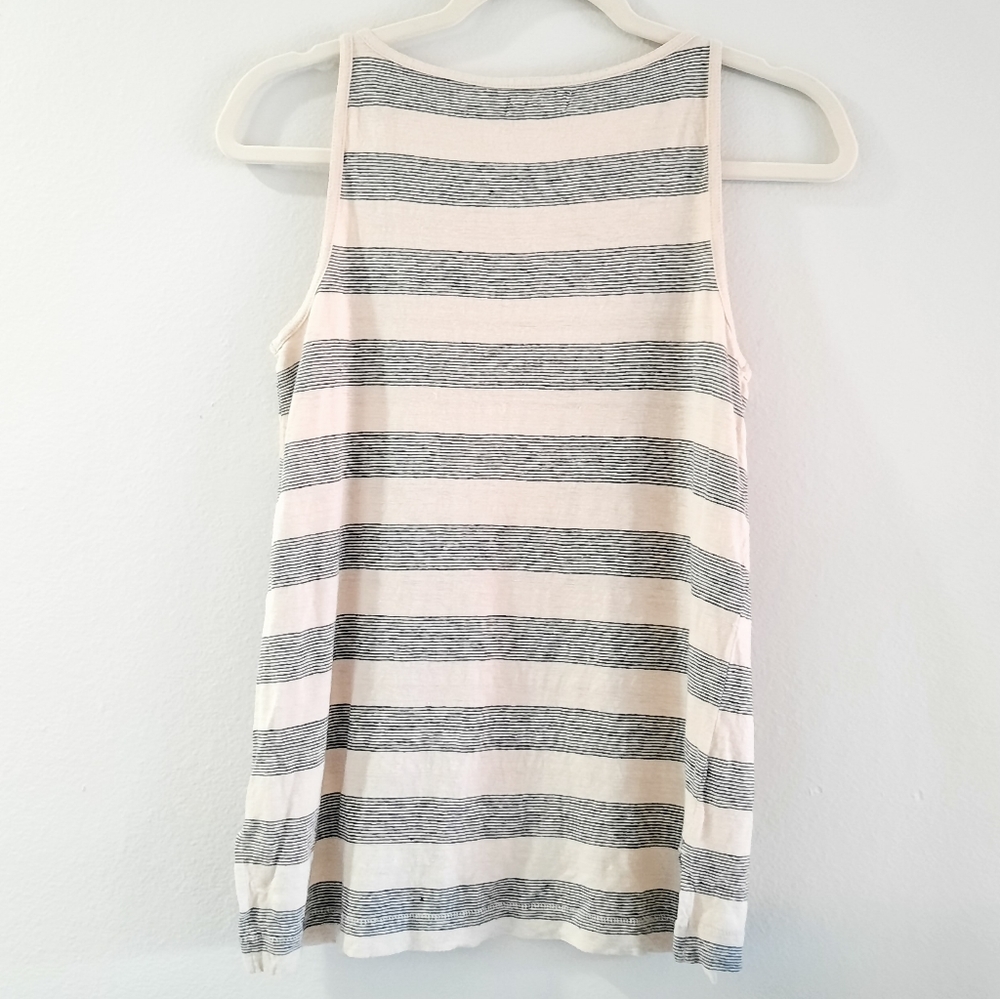 Madewell Linen Striped Tank Top XS - Picture 2 of 5